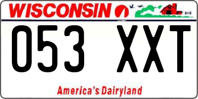 WI license plate 053XXT