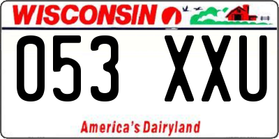 WI license plate 053XXU