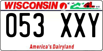 WI license plate 053XXY