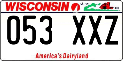 WI license plate 053XXZ