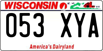 WI license plate 053XYA