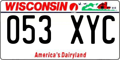 WI license plate 053XYC