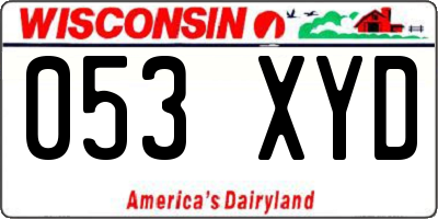 WI license plate 053XYD