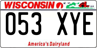 WI license plate 053XYE