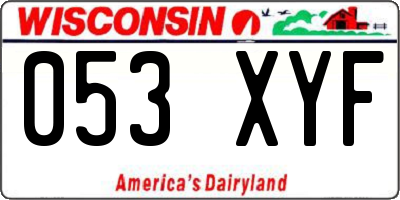 WI license plate 053XYF