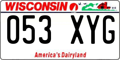WI license plate 053XYG