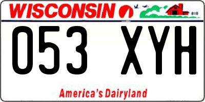 WI license plate 053XYH
