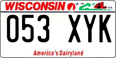 WI license plate 053XYK