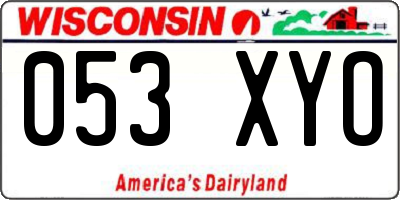 WI license plate 053XYO