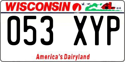 WI license plate 053XYP
