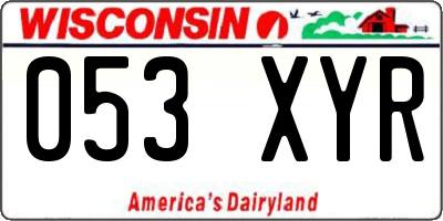 WI license plate 053XYR