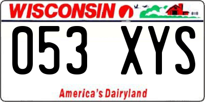 WI license plate 053XYS