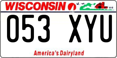 WI license plate 053XYU