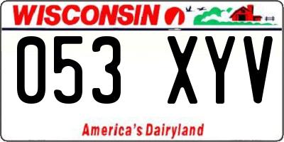 WI license plate 053XYV