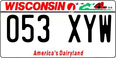 WI license plate 053XYW