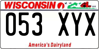 WI license plate 053XYX