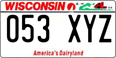 WI license plate 053XYZ