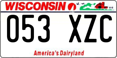 WI license plate 053XZC