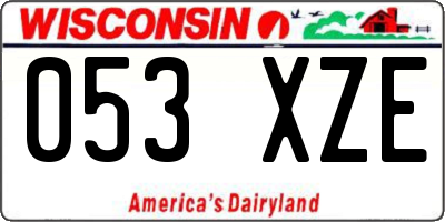 WI license plate 053XZE