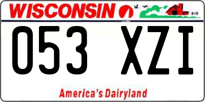 WI license plate 053XZI