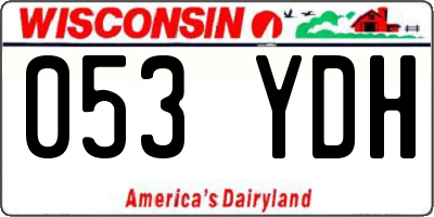 WI license plate 053YDH