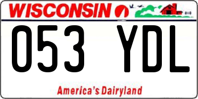 WI license plate 053YDL