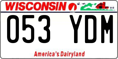 WI license plate 053YDM
