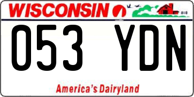 WI license plate 053YDN