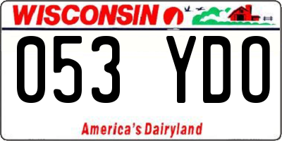 WI license plate 053YDO