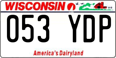 WI license plate 053YDP