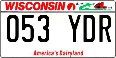 WI license plate 053YDR