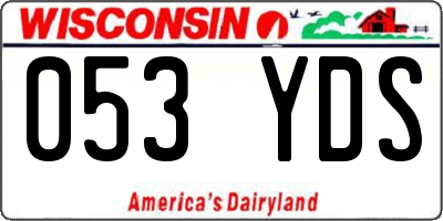 WI license plate 053YDS