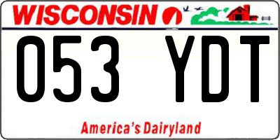 WI license plate 053YDT