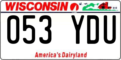 WI license plate 053YDU