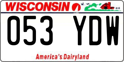 WI license plate 053YDW