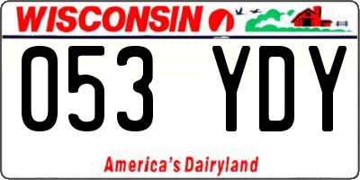 WI license plate 053YDY