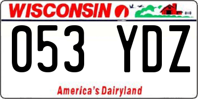 WI license plate 053YDZ