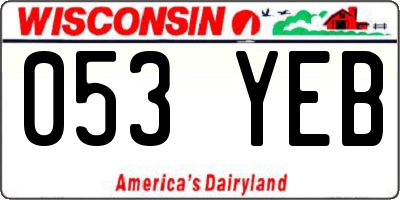 WI license plate 053YEB