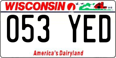 WI license plate 053YED