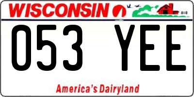 WI license plate 053YEE