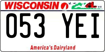 WI license plate 053YEI