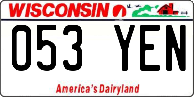 WI license plate 053YEN