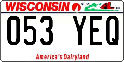 WI license plate 053YEQ