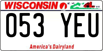 WI license plate 053YEU
