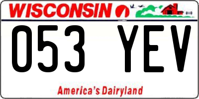 WI license plate 053YEV
