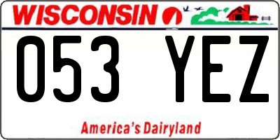 WI license plate 053YEZ