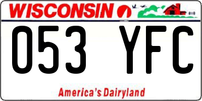 WI license plate 053YFC