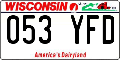 WI license plate 053YFD