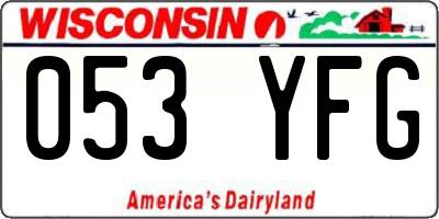 WI license plate 053YFG