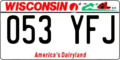WI license plate 053YFJ